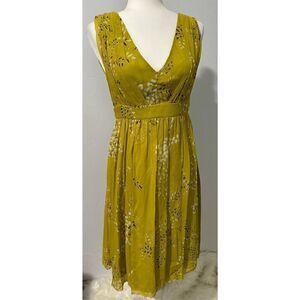 Ted Baker 100% silk floral midi dress (2) (us 6) sleeveless
